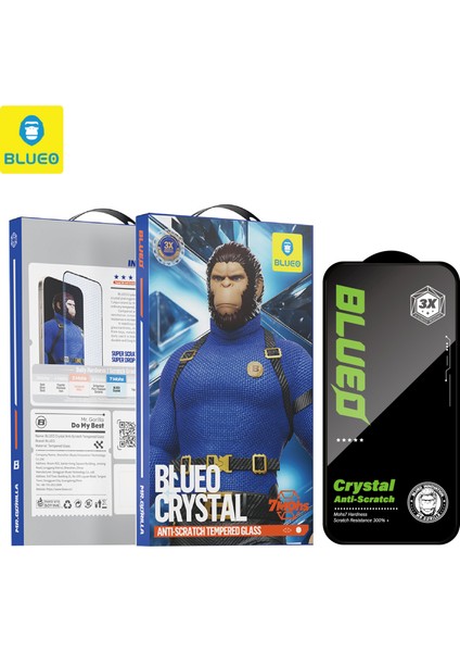 Crystal iPhone 17 Pro Max Uyumlu 7 Mohs Sertlik 3 Kat Çizilmeye Dayanıklı Hd Cam Ekran Koruyucu