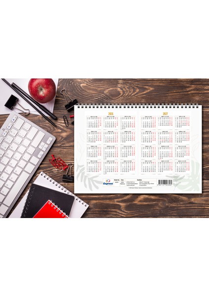 2026 Takvim A4 Ebat 53 Haftalık Planlayıcı Palmlove modelleri