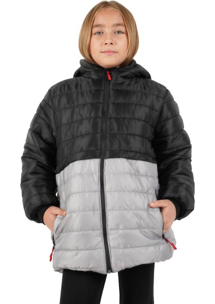 İçi Kürklü Su ve Rüzgar Geçirmez Kapüşonlu Kız Çocuk Mont