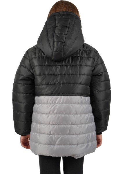 İçi Kürklü Su ve Rüzgar Geçirmez Kapüşonlu Kız Çocuk Mont