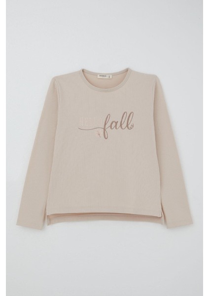 Kız Çocuk Pantolonlu Takım Yazı Nakışlı 5-9 Yaş, Bej fiyatları