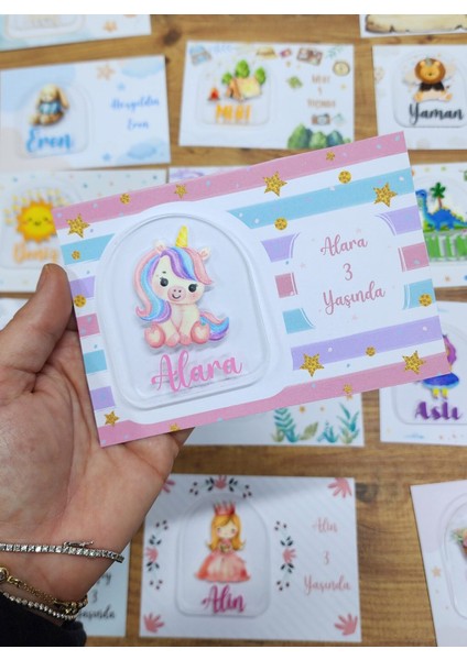 Isme Özel Kişiye Özel Unicorn Figürlü Pleksi Doğum Günü Magnet Bebek Magnet Bebek Hediyelik 20 Adet fiyatları