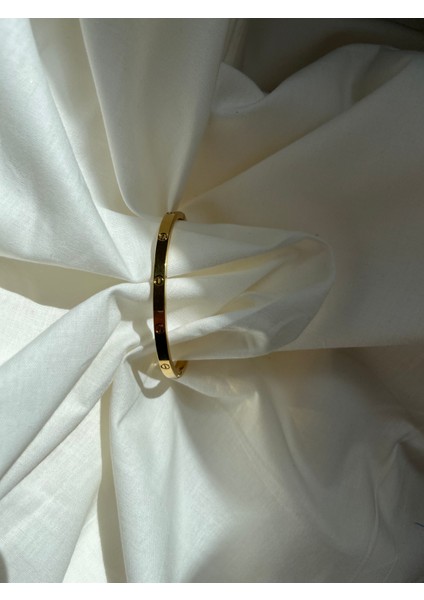 Gold Renk Unisex Kelepçe Çelik Bileklik – Minimal Düz Model, Oval Tasarım fiyatları