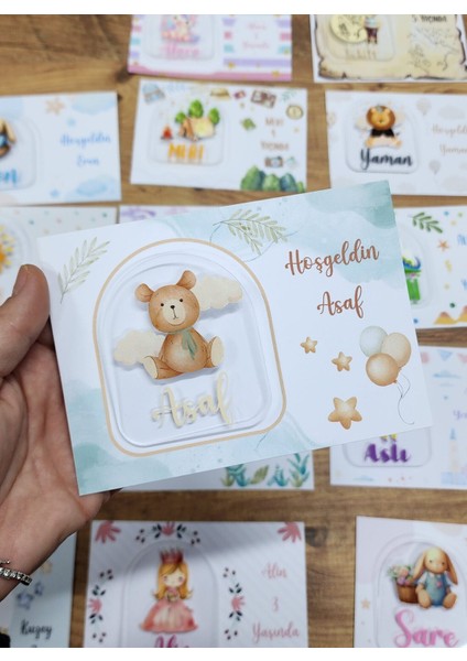 Isme Özel Kişiye Özel Ayıcık Figürlü Pleksi Bebek Magnet Yenidoğan Magnet 20 Adet fiyatları