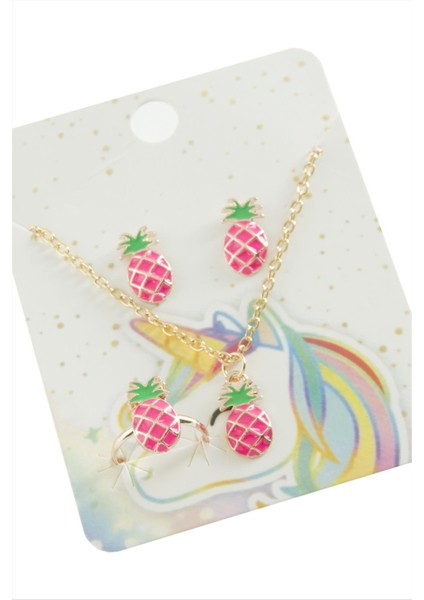 Ananas Mineli Set Kolye