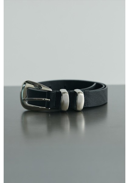 Siyah Luna Deri Kemer