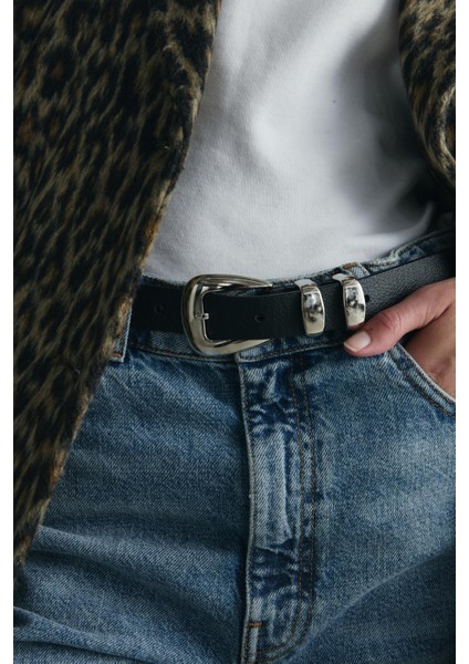 Siyah Luna Deri Kemer fırsatları