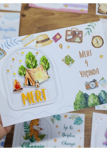 Isme Özel Kişiye Özel Kamp Temalı Pleksi Doğum Günü Magnet Bebek Magnet Bebek Hediyelik 20 Adet fiyatları