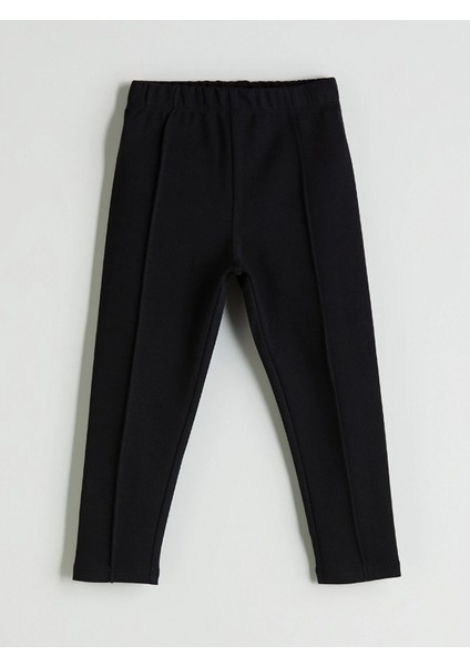 Lcw Kids Siyah Beli Lastikli Kız Çocuk Basic Tayt