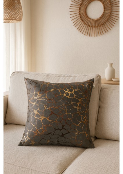 Varaklı Antrasit Kırlent Kılıfı Dekoratif Bohem Soft Koltuk Sırt Yastık Hediyelik Yılbaşı 45X45 fiyatları