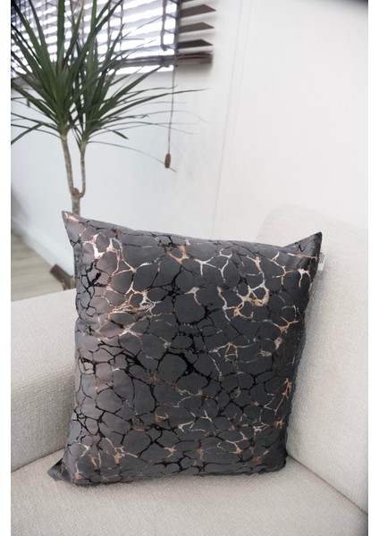 Varaklı Antrasit Kırlent Kılıfı Dekoratif Bohem Soft Koltuk Sırt Yastık Hediyelik Yılbaşı 45X45 fırsatları