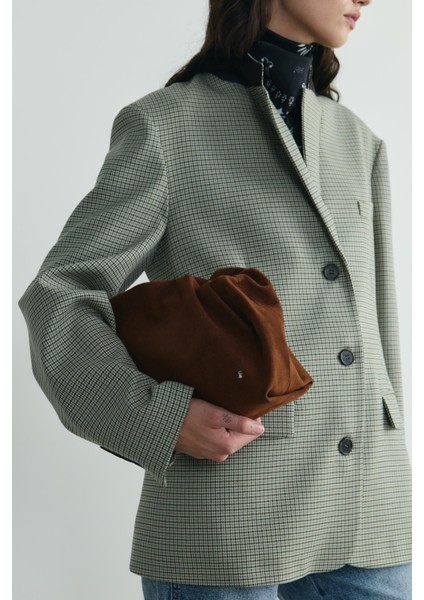 Yeşil Julie Ekose Blazer Ceket modelleri