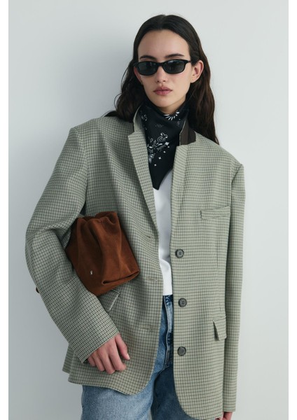 Yeşil Julie Ekose Blazer Ceket fırsatları