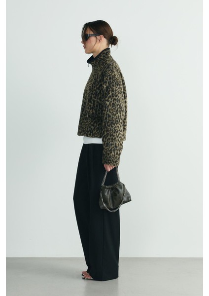 Kahverengi Leo Oversize Fermuarlı Ceket modelleri