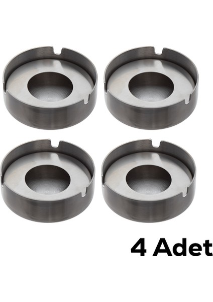 4'lü TE-136 Paslanmaz Çelik Metal Kül Tablası Küllük