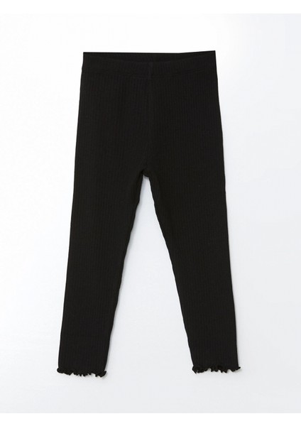 Lcw Kids Siyah Beli Lastikli Kız Çocuk Basic Tayt