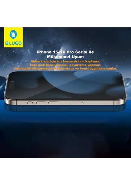 Crystal iPhone 17 Uyumlu 7 Mohs Sertlik 3 Kat Çizilmeye Dayanıklı Aparatlı Cam Ekran Koruyucu