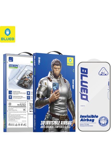 3D Airbag iPhone 17 Pro Uyumlu Kenar Darbelere Dirençli Tam Kavrayan Kavisli Cam Ekran Koruyucu