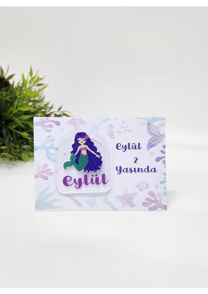 Isme Özel Kişiye Özel Denizkızı Pleksi Doğum Günü Magnet Bebek Magnet Bebek Hediyelik 20 Adet