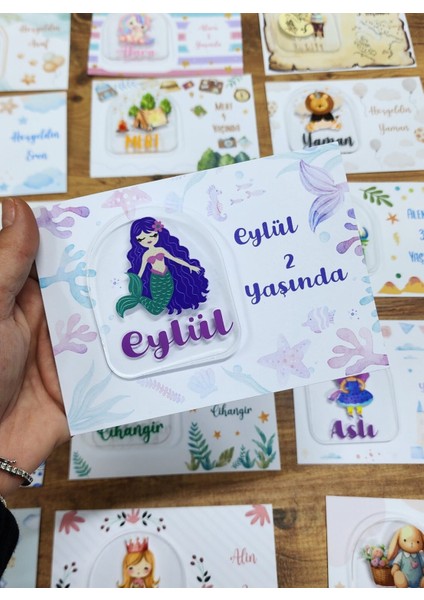 Isme Özel Kişiye Özel Denizkızı Pleksi Doğum Günü Magnet Bebek Magnet Bebek Hediyelik 20 Adet fiyatları