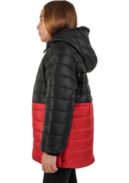 İçi Kürklü Su ve Rüzgar Geçirmez Kapüşonlu Kız Çocuk Mont