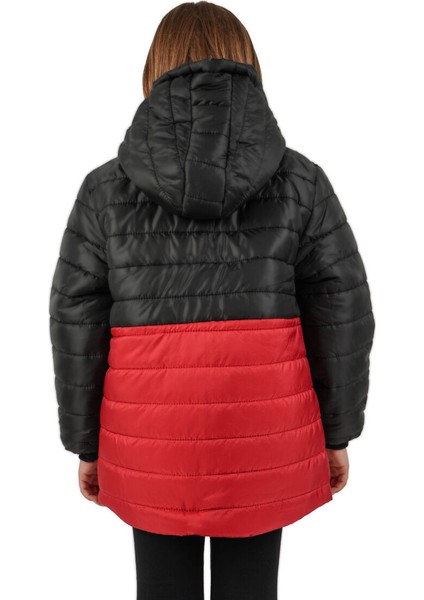 İçi Kürklü Su ve Rüzgar Geçirmez Kapüşonlu Kız Çocuk Mont