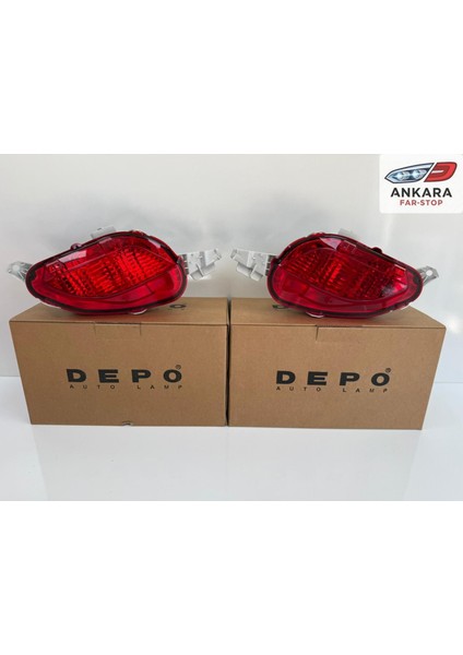 Toyota Yaris 2014 - 2017 Arka Tampon Reflektörü Sağ - Sol Takım 2 Adet (Depo Marka)