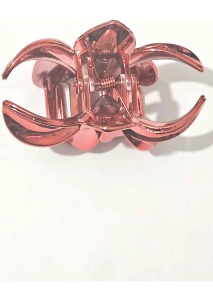 Metalik Nar Çiçeği Renk Lotus Mandal Saç Tokası 8 cm – Şık ve Dayanıklı fırsatları