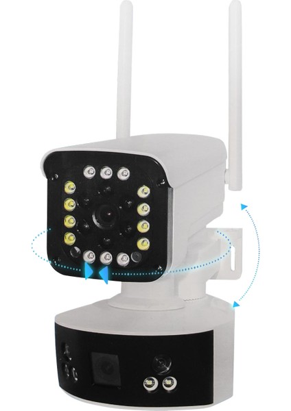 -3032 Smart Akıllı Güvenlik Kamerası 3mp+3mp+3mp 3 Lens Alert Wi-Fi Ptz