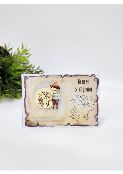 Isme Özel Kişiye Özel Sevimli Korsan Pleksi Doğum Günü Magnet Bebek Magnet Bebek Hediyelik 20 Adet