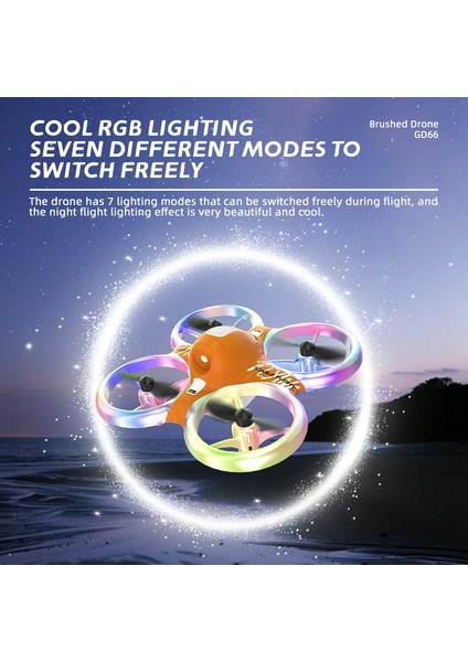 Drone GD66 Uzaktan Kumanda Oyuncak Renkli Işık ile Fırçalanmış Motor 2.4g 360 ° Dublör Rc Drone