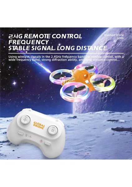 Drone GD66 Uzaktan Kumanda Oyuncak Renkli Işık ile Fırçalanmış Motor 2.4g 360 ° Dublör Rc Drone fırsatları