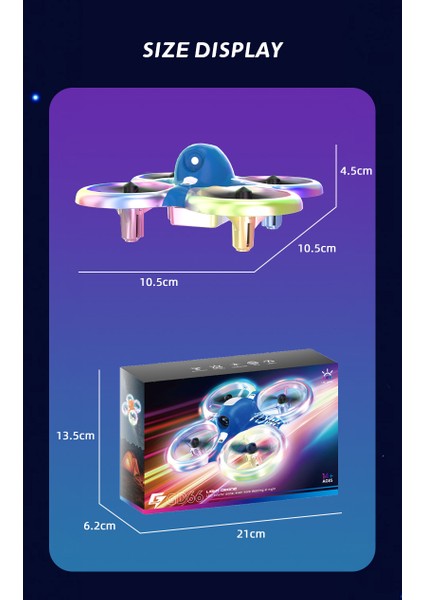 Drone GD66 Uzaktan Kumanda Oyuncak Renkli Işık ile Fırçalanmış Motor 2.4g 360 ° Dublör Rc Drone
