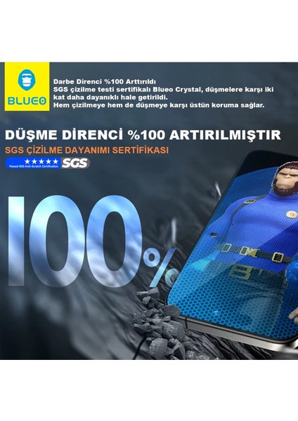 Crystal iPhone 17 Pro Max Uyumlu 7 Mohs Sertlik 3 Kat Çizilmeye Dayanıklı Cam Ekran Koruyucu Aparat