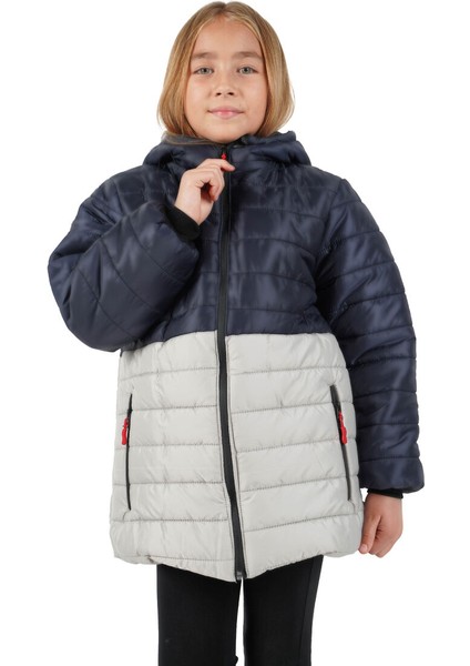 İçi Kürklü Su ve Rüzgar Geçirmez Kapüşonlu Kız Çocuk Mont