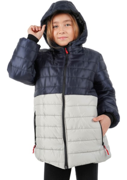 İçi Kürklü Su ve Rüzgar Geçirmez Kapüşonlu Kız Çocuk Mont