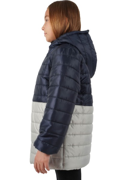 İçi Kürklü Su ve Rüzgar Geçirmez Kapüşonlu Kız Çocuk Mont