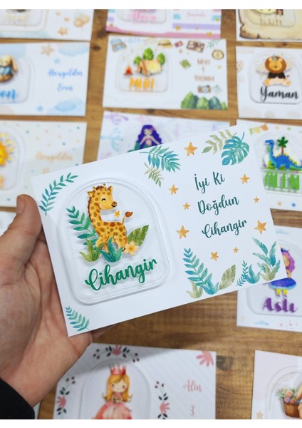 Isme Özel Kişiye Özel Zürafa Figürlü Pleksi Doğum Günü Magnet Bebek Magnet Bebek Hediyelik 20 Adet fiyatları