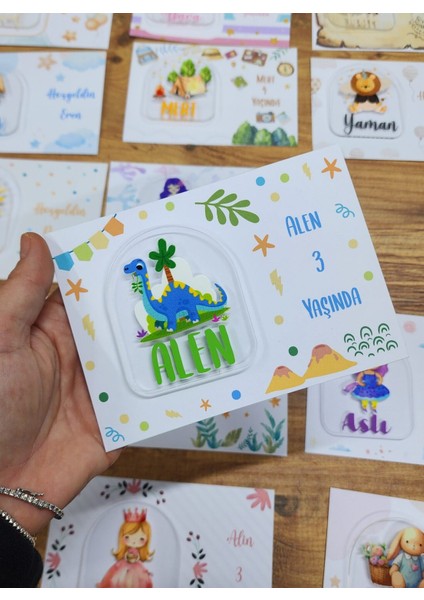 Isme Özel Kişiye Özel Dinozor Figürlü Pleksi Doğum Günü Magnet Bebek Magnet Bebek Hediyelik 20 Adet fiyatları