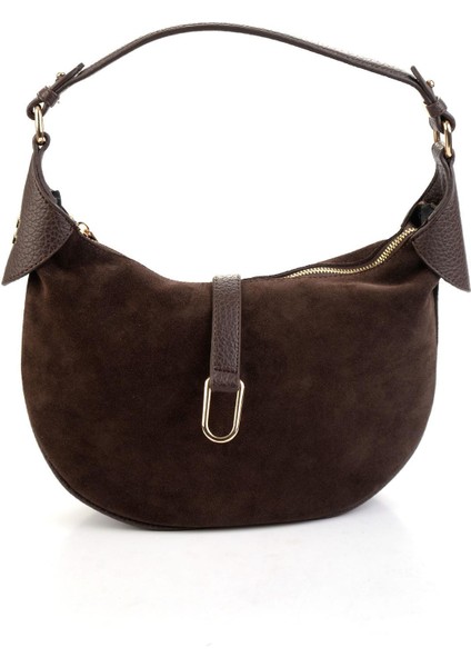 Kahve Hakiki Deri Kadın Omuz Çantası C06004011202