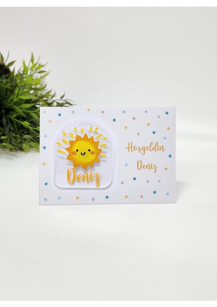Isme Özel Kişiye Özel Güneş Figürlü Pleksi Bebek Magnet Yenidoğan Magnet 20 Adet
