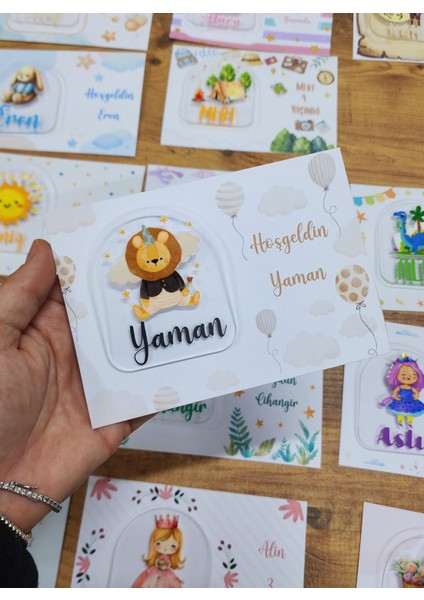 Isme Özel Kişiye Özel Aslan Figürlü Pleksi Bebek Magnet Yenidoğan Magnet 20 Adet fiyatları
