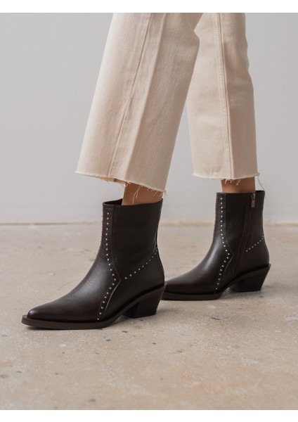 Ruxan Kahve Hakiki Deri Kadın Bot fiyatları