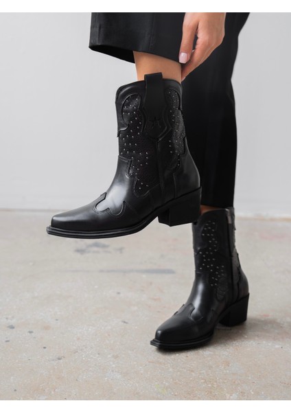 Vulya Siyah Hakiki Deri Kadın Bot modelleri