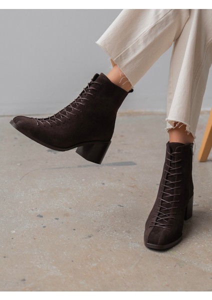 Hensy Kahve Süet Hakiki Deri Kadın Bot indirimleri