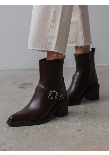 Pulina Kahve Deri Hakiki Deri Kadın Bot fiyatları