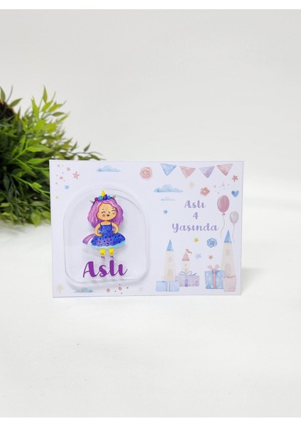 Isme Özel Kişiye Özel Peri Kızı Pleksi Doğum Günü Magnet Bebek Magnet Bebek Hediyelik 20 Adet