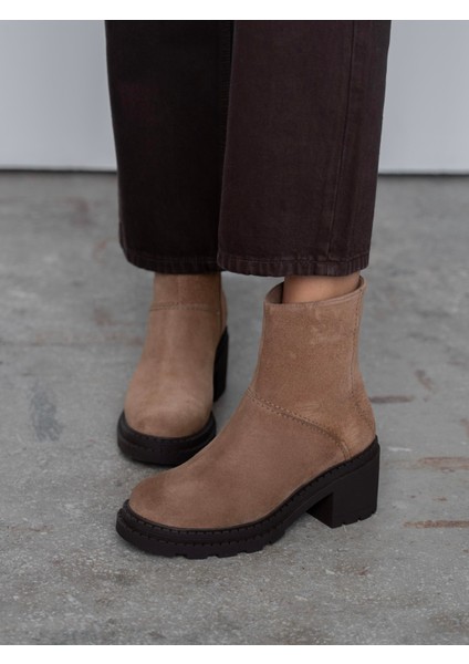Muno Camel Süet Hakiki Süet Kadın Bot