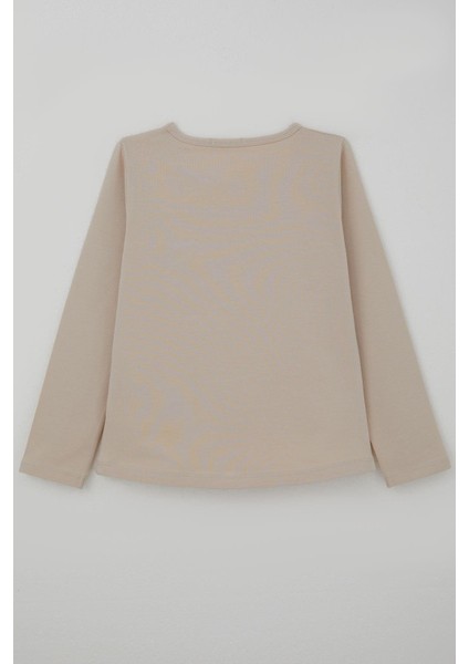 Kız Çocuk Uzun Kollu Tişört Basic 8-12 Yaş, Bej fiyatları