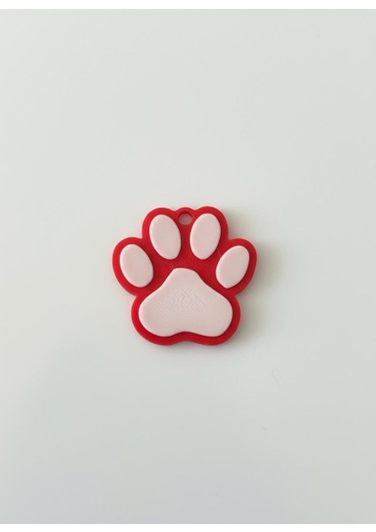 Akıllı Nfc Kedi Kimlik Anahtarlığı-Pati Şekilli, Temassız Bilgi Paylaşımı (Kırmızı)